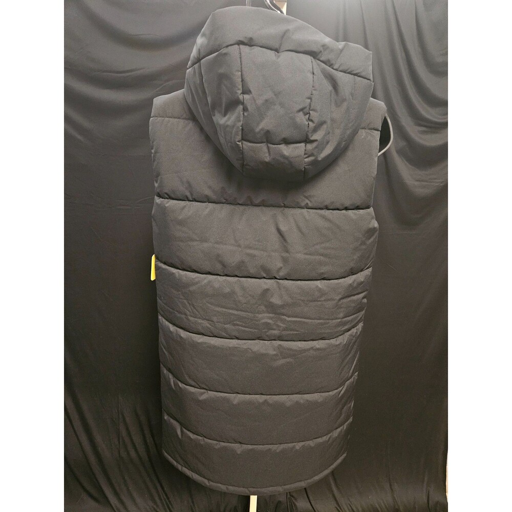 EDDIE BAUER KNEE LENGTH HOODED SZ S PUFFER VEST BLACK NWT - Picture 3 of 9